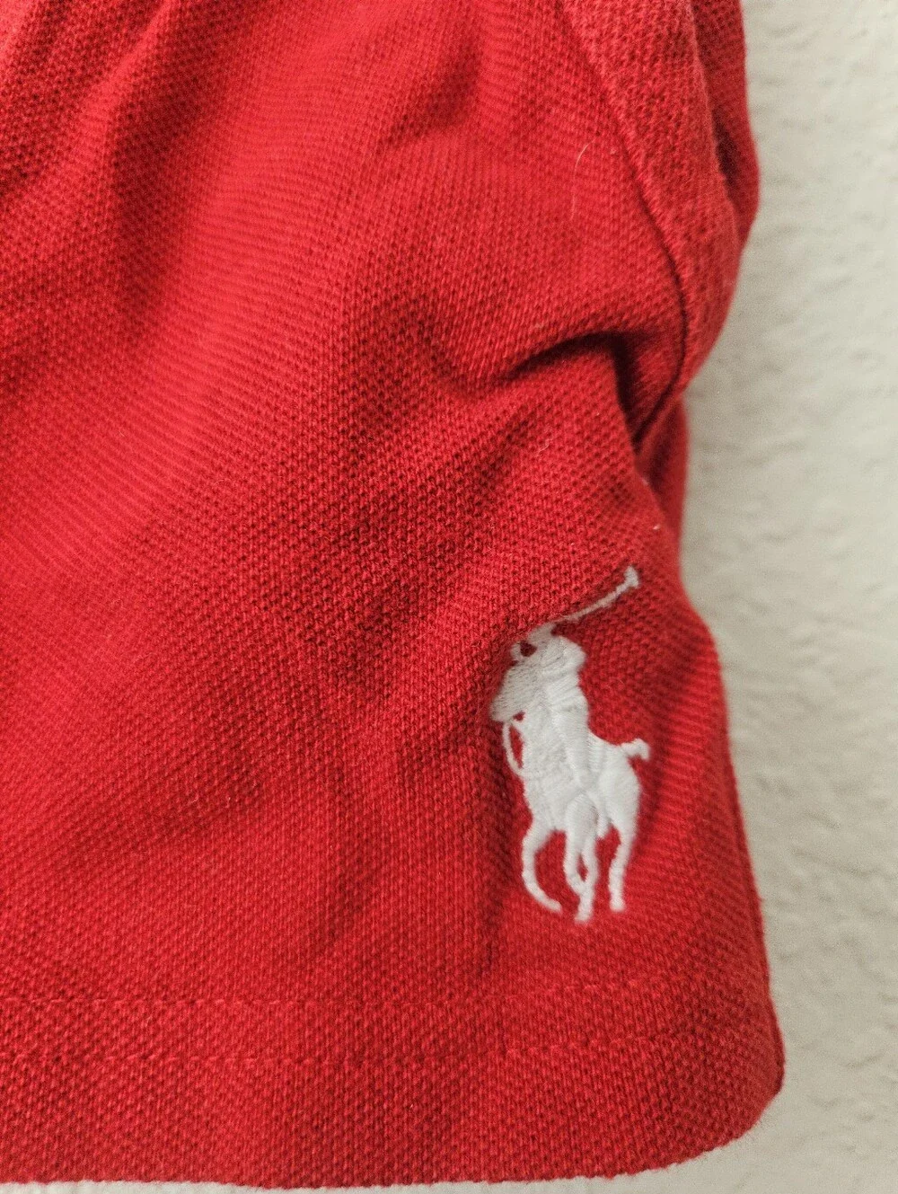 ralph lauren baby knit 100% cotton red shorts, 6 months